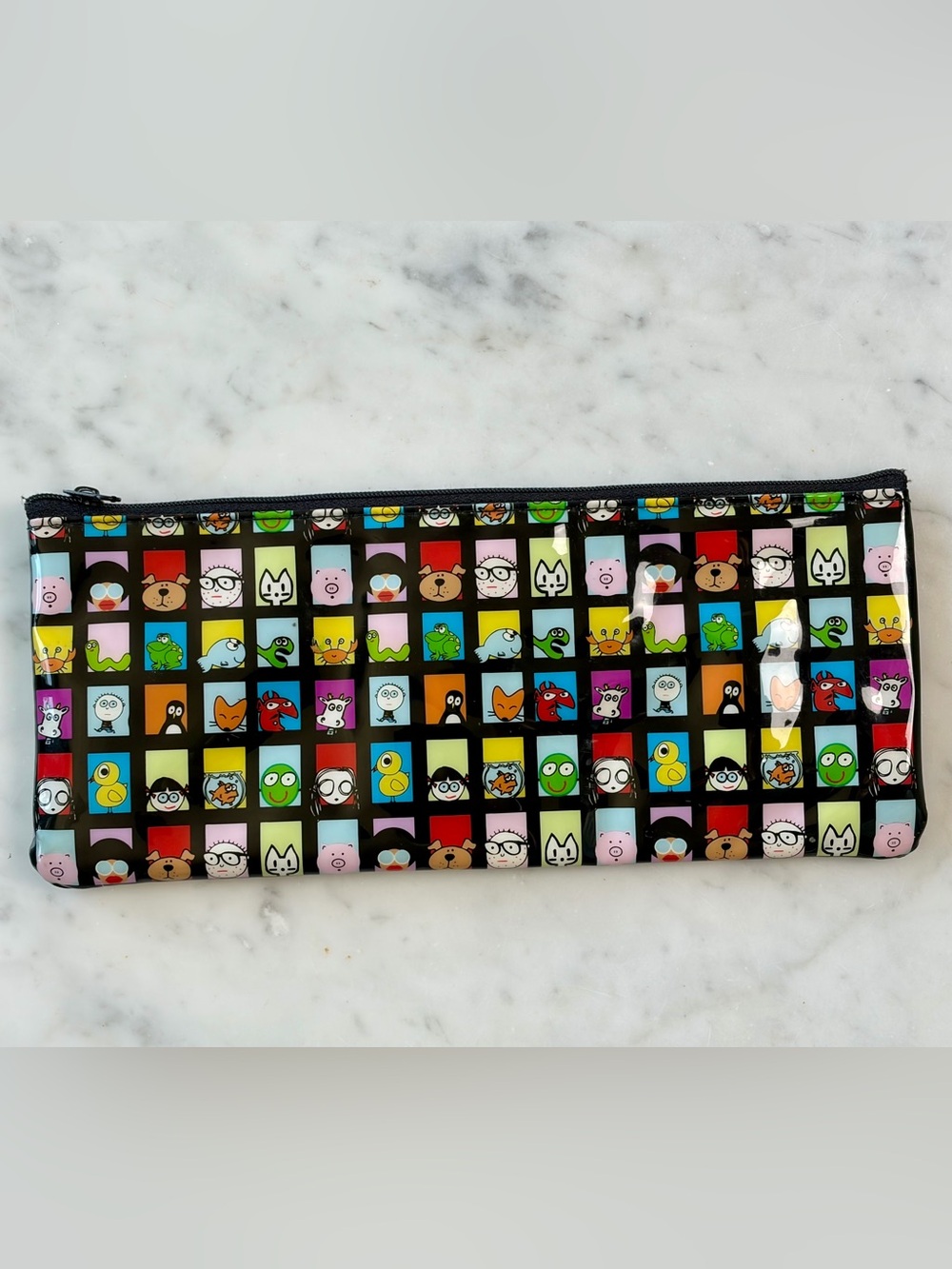 David and Goliath y2k vinyl zipper pouch, Multi-Color, 9.25x4” - Picture 3 of 5